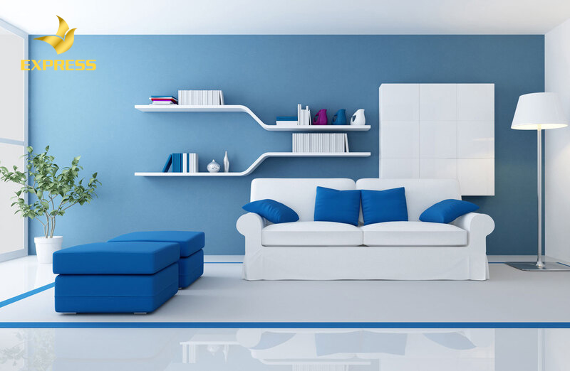 Gia chủ thuộc mệnh Thủy có thể kết hợp màu bản mình và màu tương sinh khi sơn phòng