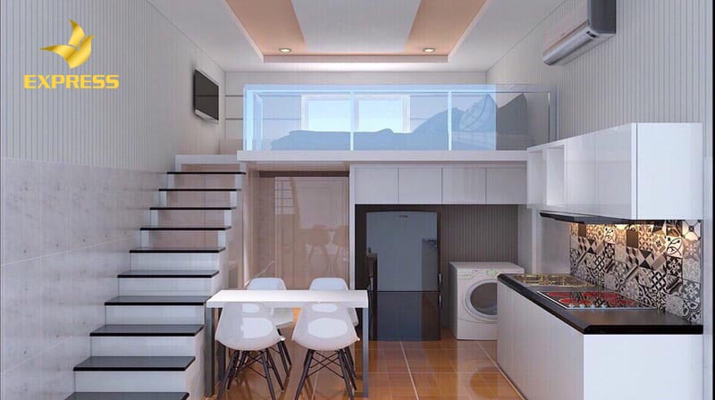 Nội thất được thiết kế trong loại hình chung cư mini thường đơn giản, không quá cầu kỳ