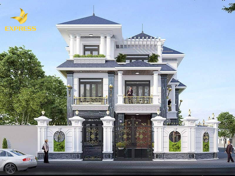 Mẫu biệt thự thiết kế 3 tầng theo phong cách Châu Âu sang trọng và tinh tế