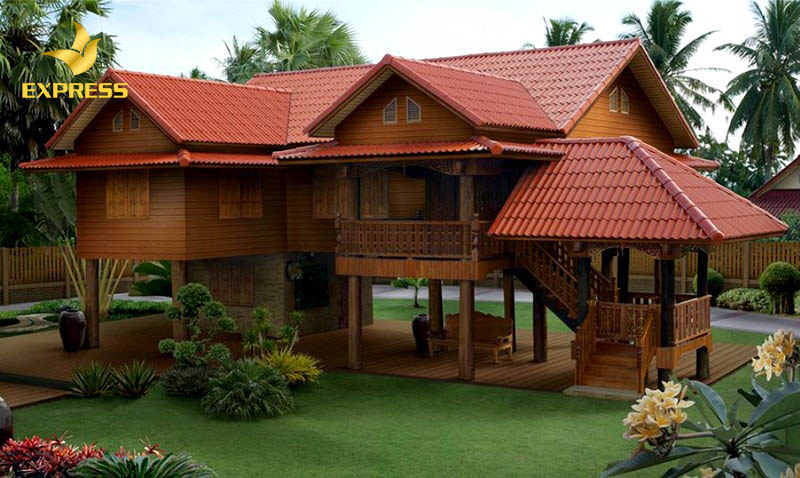 Nhà sàn bằng bê tông sở hữu tính thẩm mỹ cao