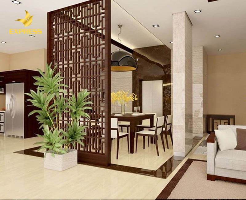 Vách ngăn gỗ có tính thẩm mỹ cao và rất hiện đại
