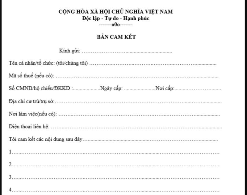 Biên bản cam kết xây dựng là gì? Những nội dung cần phải có trong văn bản này?