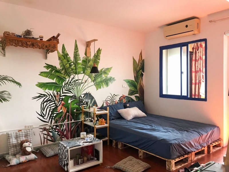 Bố trí phòng trọ 12m2 thì kê giường ở đâu sẽ hợp lý