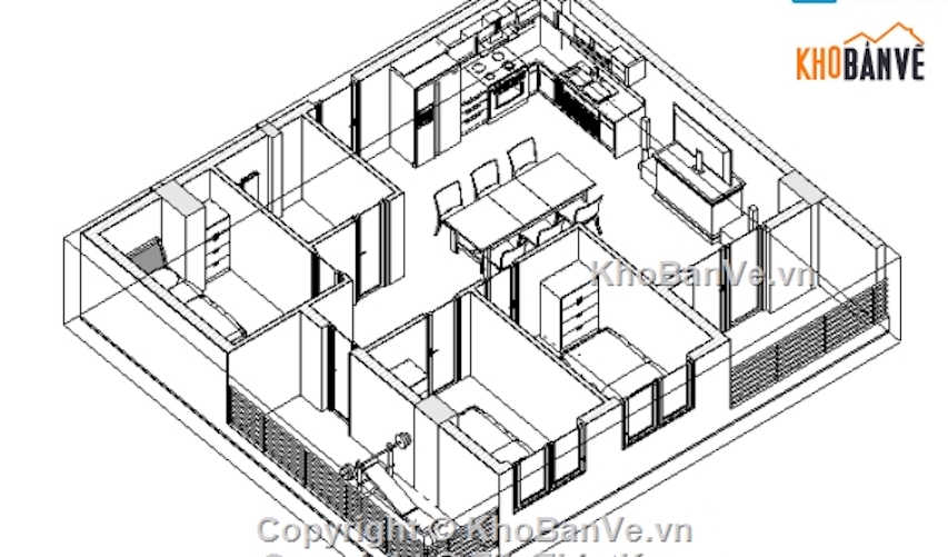 Bản vẽ chung cư 15 tầng được vẽ bằng Revit