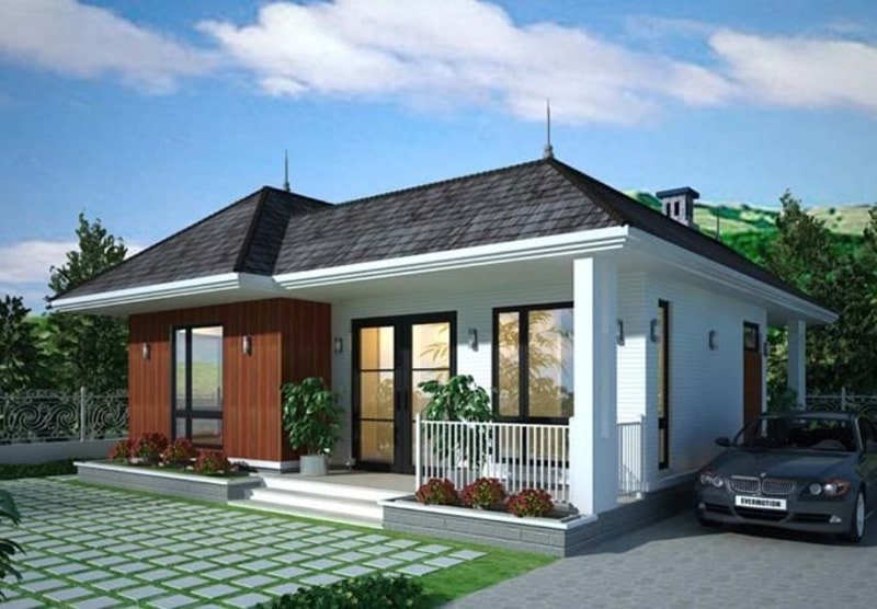 Thiết kế xây dựng mẫu biệt thự 1 tầng 3 phòng ngủ