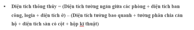 Công thức tính diện tích thông thủy