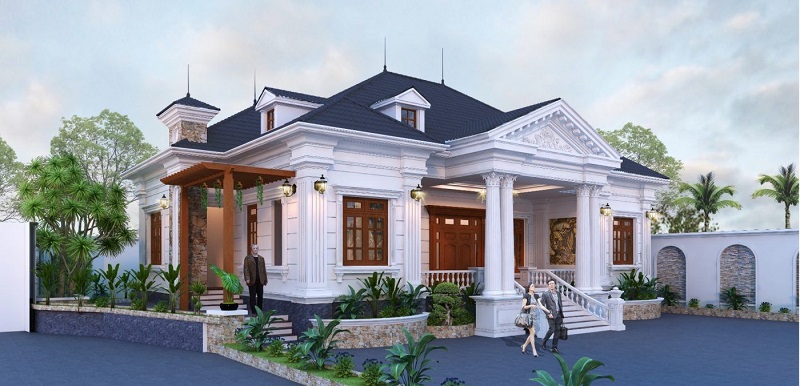 Biệt thự nhà vườn 1 tầng 3 phòng ngủ đẹp nhất 2021