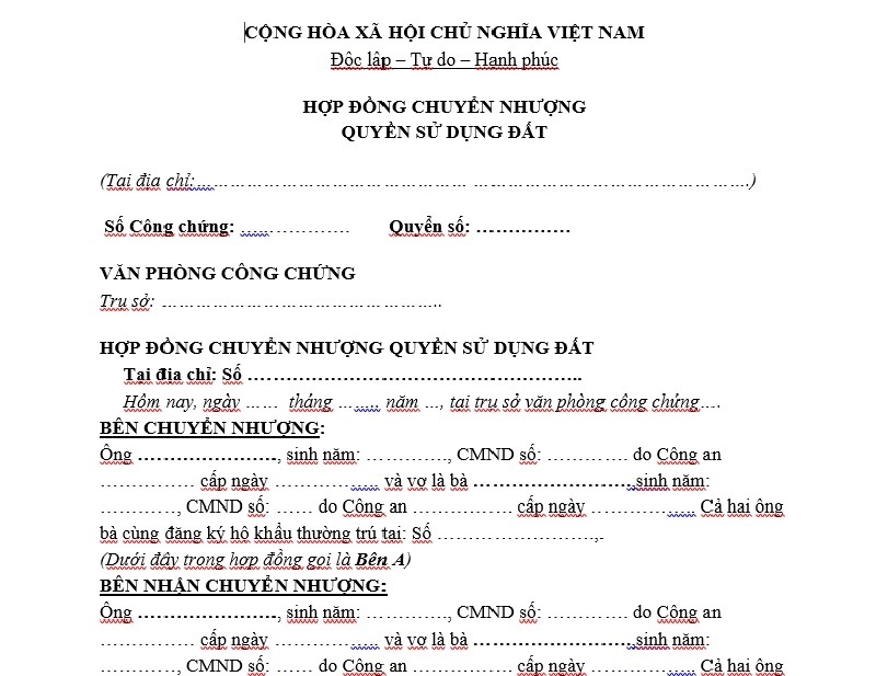 Hợp đồng mua bán nhà đất