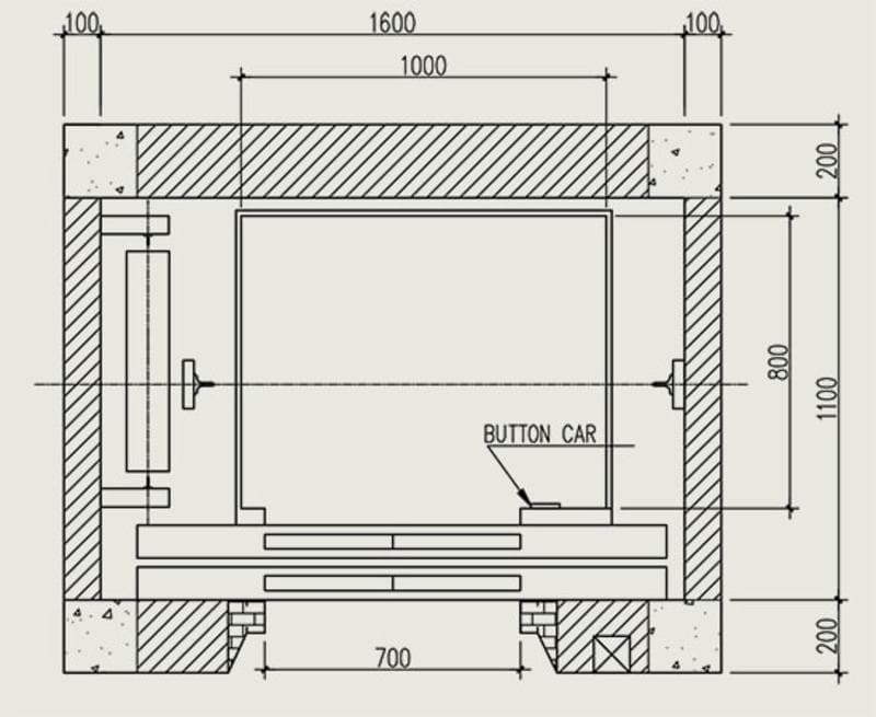 Kích thước thang máy chung cư 10 đến 15 tầng
