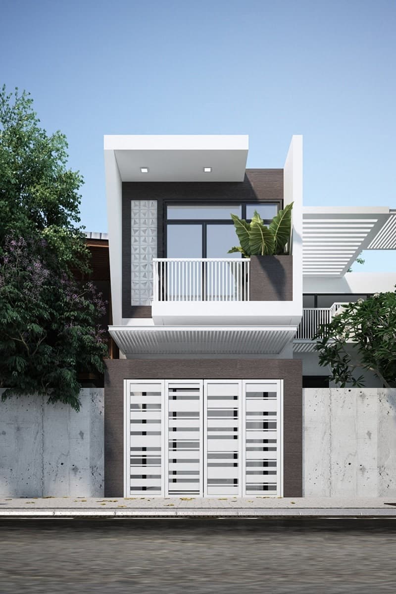 Kiểu nhà 2 tầng 5x15m sở hữu phong cách hiện đại