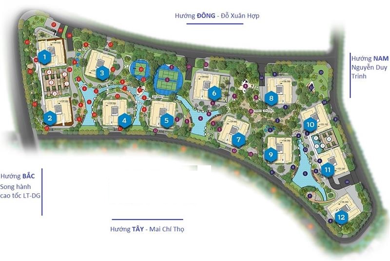 MẶT BẰNG DỰ ÁN CĂN HỘ GEM RIVERSIDE ĐẤT XANH QUẬN 2