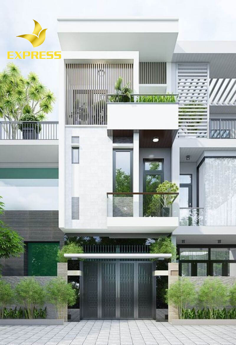 Mặt tiền nhà ống 3 tầng đẹp 2019 với cửa sắt kiên cố