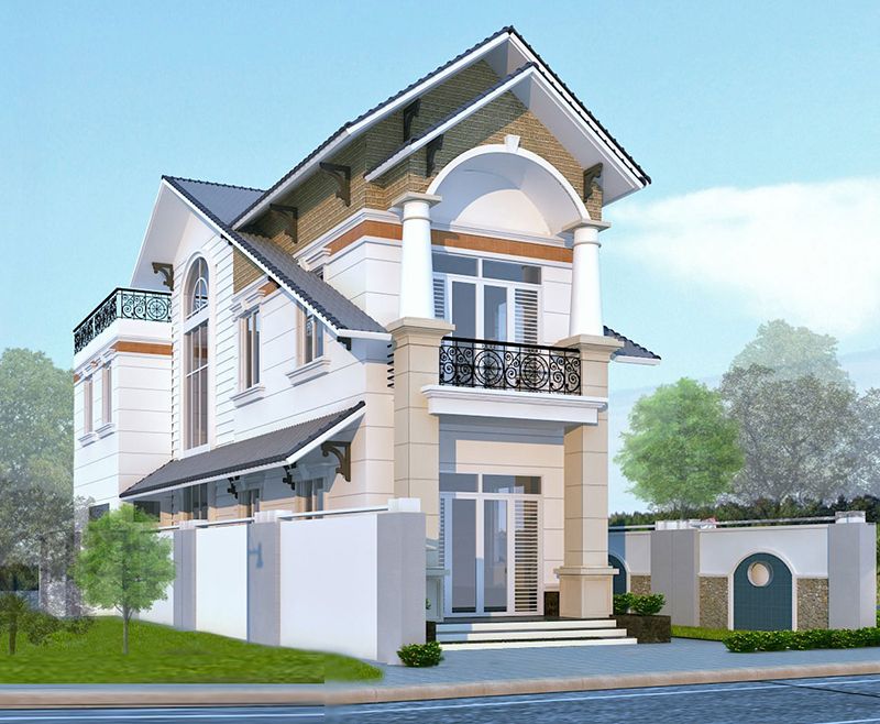 Mặt tiền nhà phố 2 tầng 80m2 mái Thái đẹp