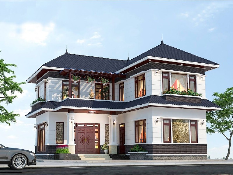 Biệt thự 2 tầng chữ L kiểu nhà như thế nào? Ưu điểm ra sao?