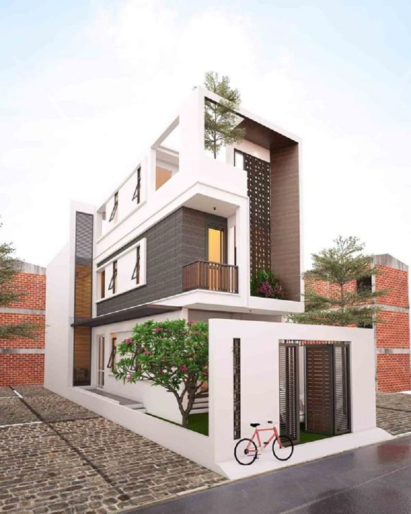 Mẫu nhà 2 tầng với phong cách mới lạ