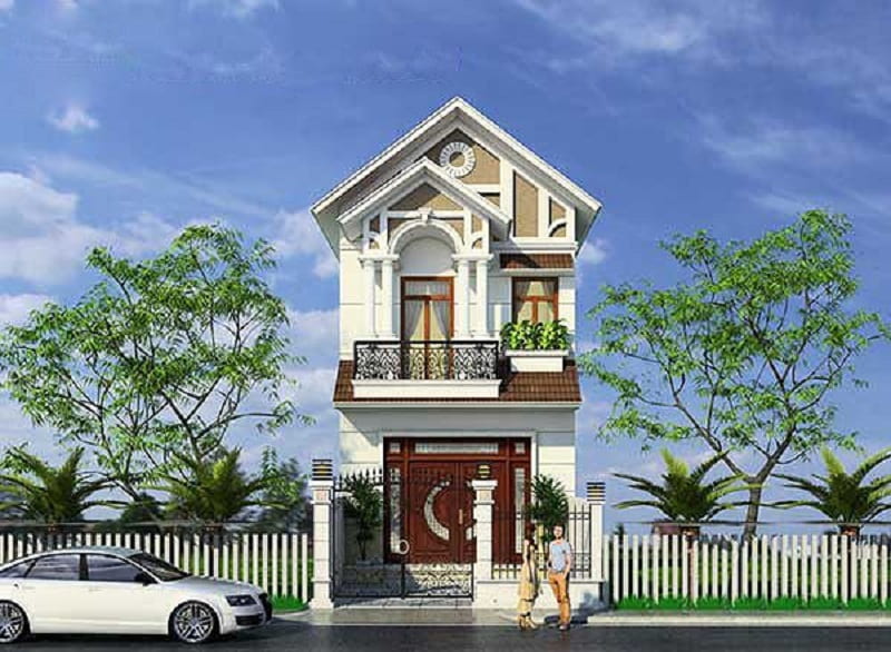 Mẫu nhà đẹp 2 tầng 5x20 mái thái