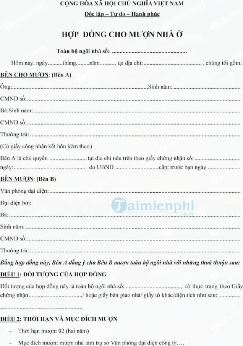 ​Mẫu tham khảo cho hợp đồng