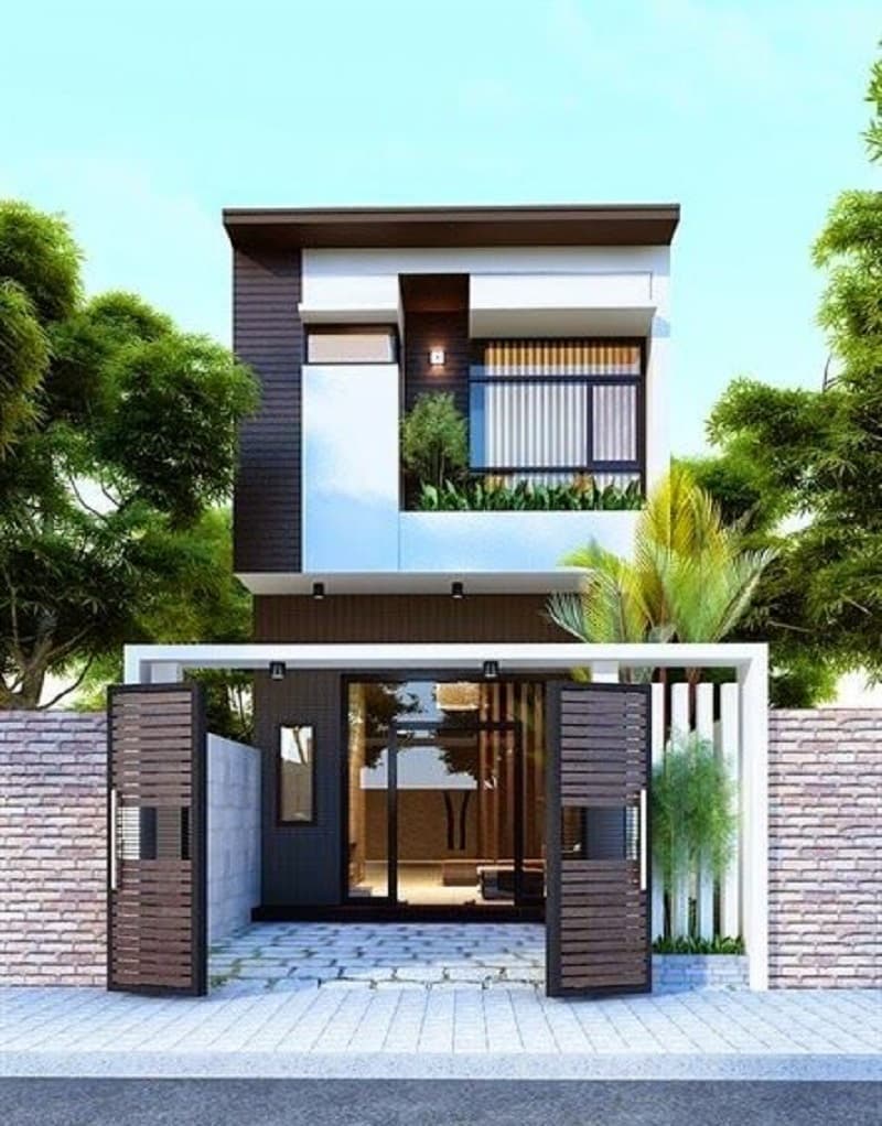 Mẫu tham khảo thiết kế nhà khối vuông và khung cửa hiện đại