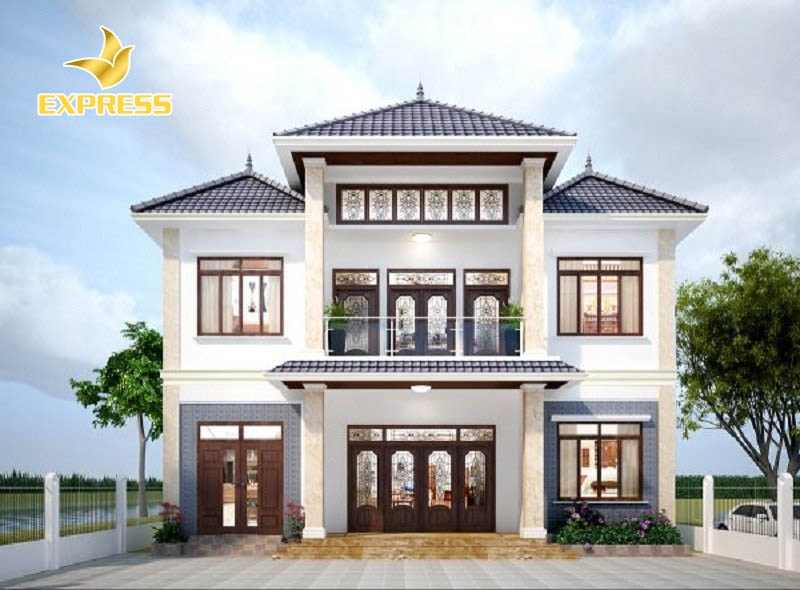 Căn biệt thự sở hữu hình khối kiến trúc khá đồ sộ và hiện đại