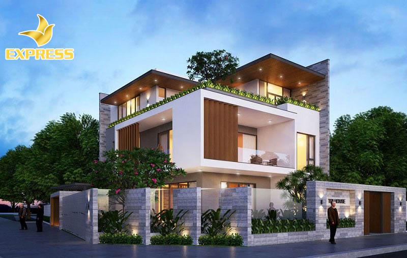Nhà 2 mặt tiền là gì? Lưu ý khi thiết kế mẫu biệt thự đẹp 2 tầng 2 mặt tiền.