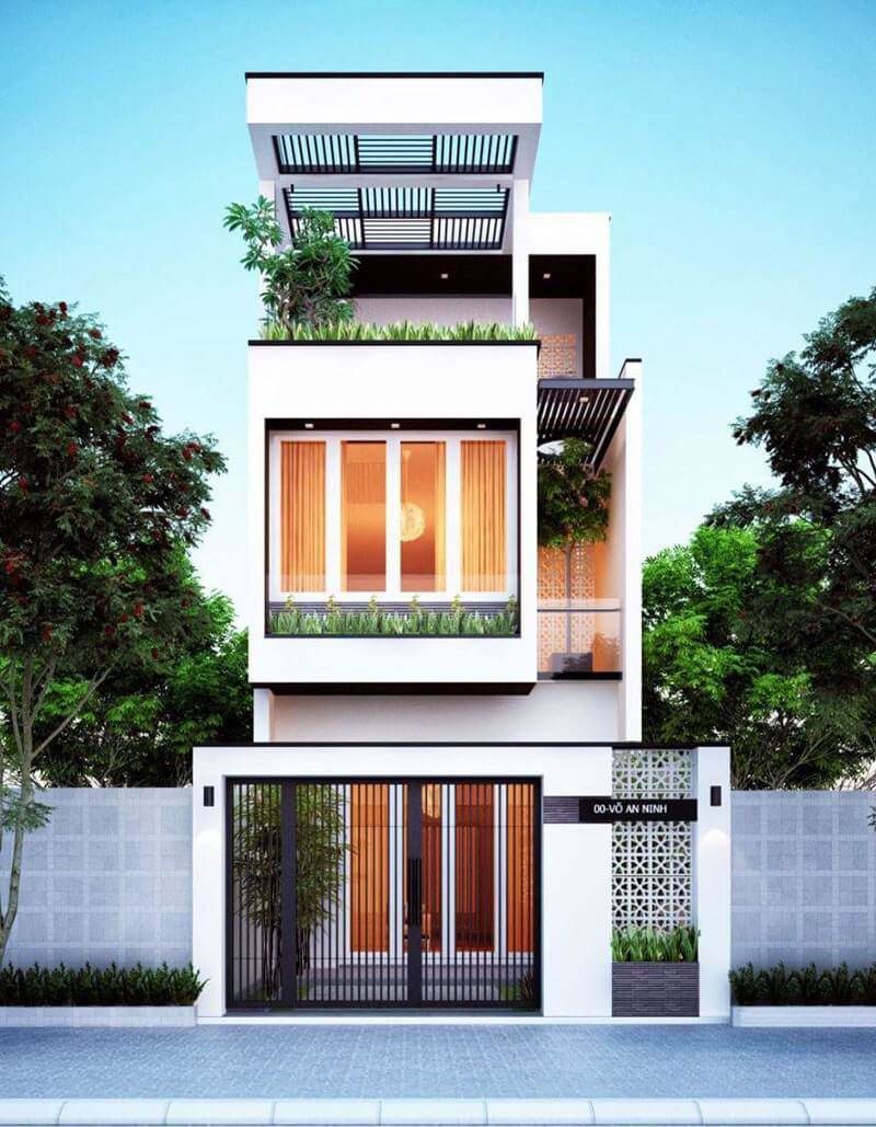 Nhà hai tầng một tum vẫn còn khá mới mẻ ở nông thôn nhưng vẫn được nhiều gia đình lựa chọn.