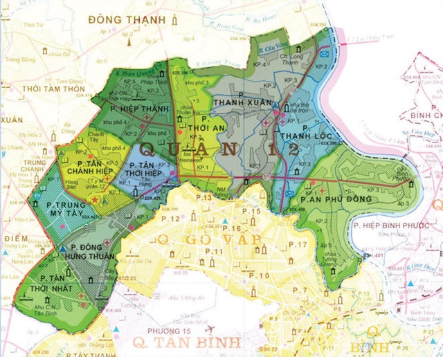 Quận 12 trên bản đồ