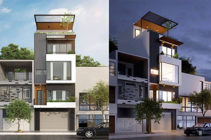 Kinh nghiệm thiết kế nhà phố mặt tiền 5m sang trọng, tiện ích