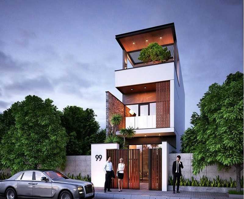 Thiết kế nhà 80m2 3 tầng hiện đại