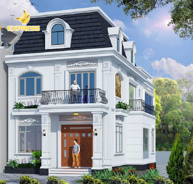 Thiết kế nhà cổ điển kiểu Pháp
