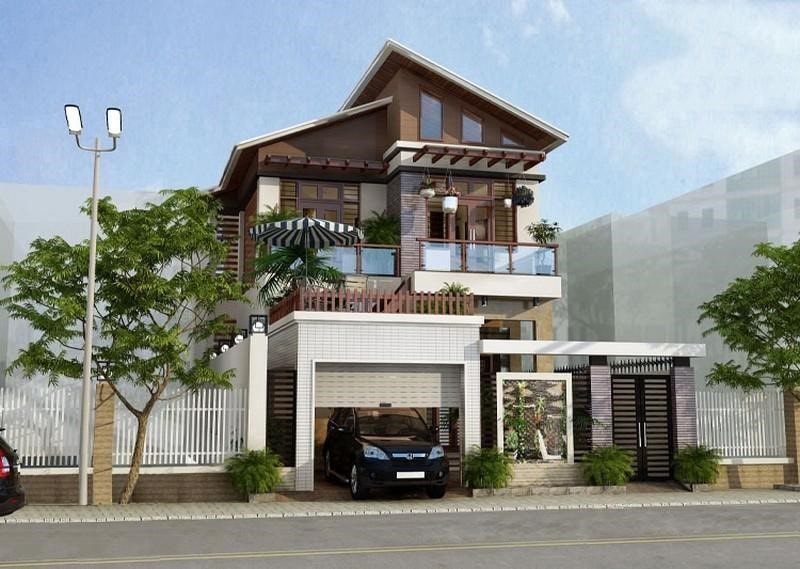 Thiết kế nhà mặt tiền 8m sâu 5m phong cách hiện đại, sang trọng