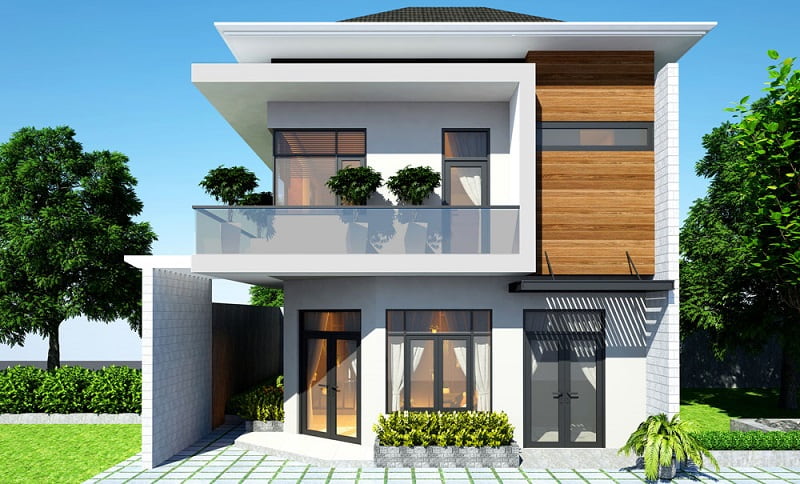 Thiết kế nhà mặt tiền 8m sâu 5m với cách xây tầng cao