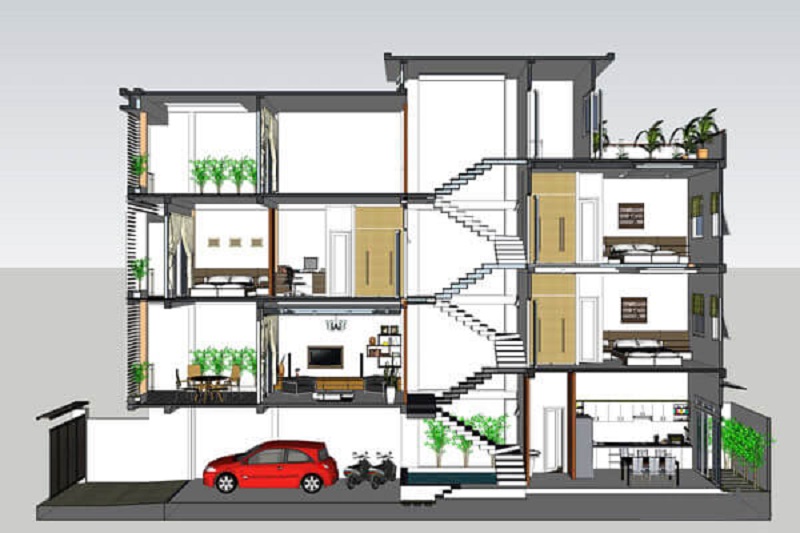 Tổng hợp những kiến thức cần biết về nhà lệch tầng 5x20