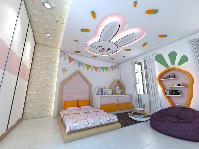 Trần thạch cao phòng ngủ trẻ em - thiên đường của bé