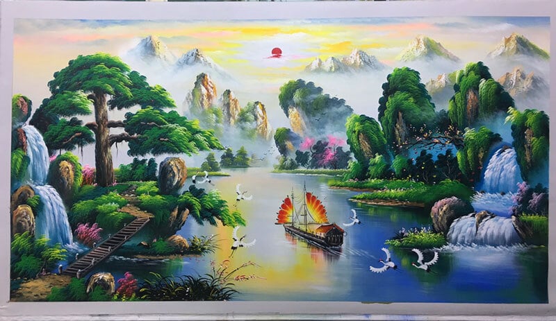 Mách bạn cách chọn tranh phong thủy phòng khách theo tuổi