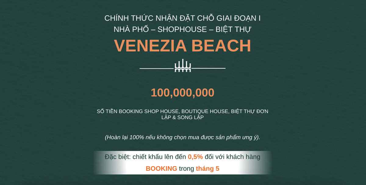 Hưng Vượng nhận booking mở bán venezia beach
