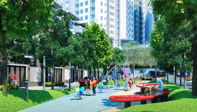 mảng xanh rộng lớn tại căn hộ hà đô centrosa garden