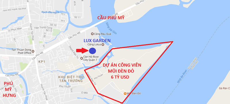 vị trí dự án luxgarden quận 7