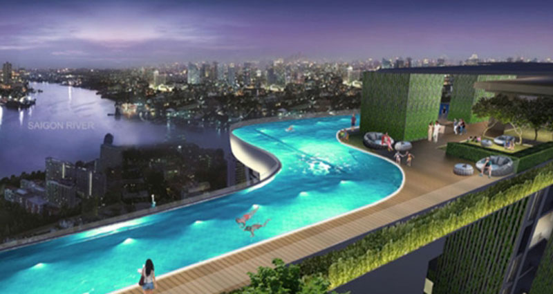 hồ bơi trên cao tại D Edge