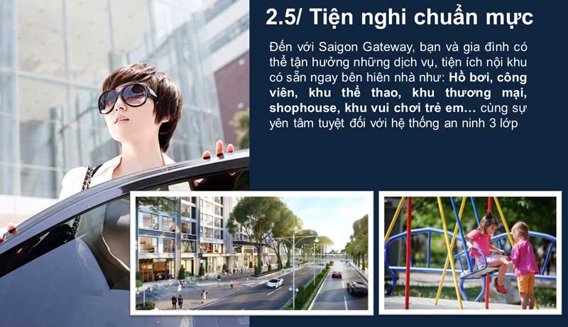 tiện nghi chuẩn mực tại saigon gateway quận 9
