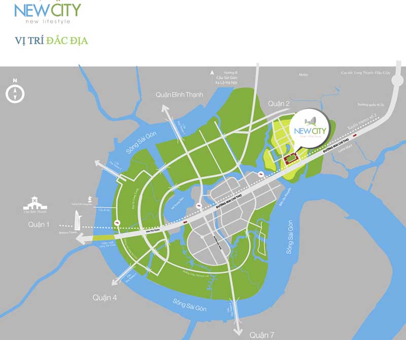 vị trí căn hộ new city thủ thiêm quận 2