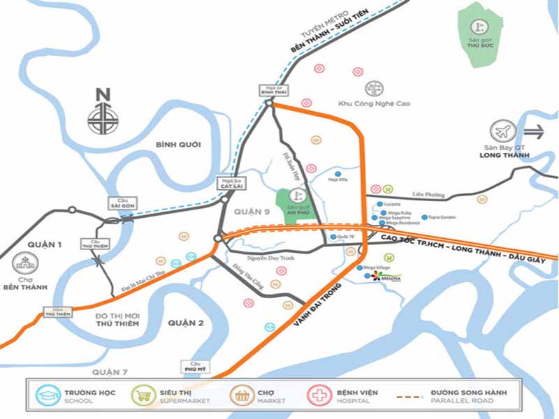 Vị trí của dự án biệt thự Melosa Garden quận 9 Vị trí của dự án biệt thự Melosa Garden quận 9