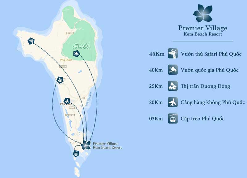 Vị trí dự án Sun Premier Village Kem Beach Resort Phú Quốc