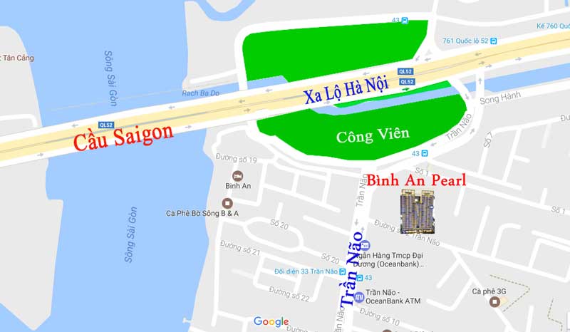 Vị trí dự án Bình An Pearl quận 2