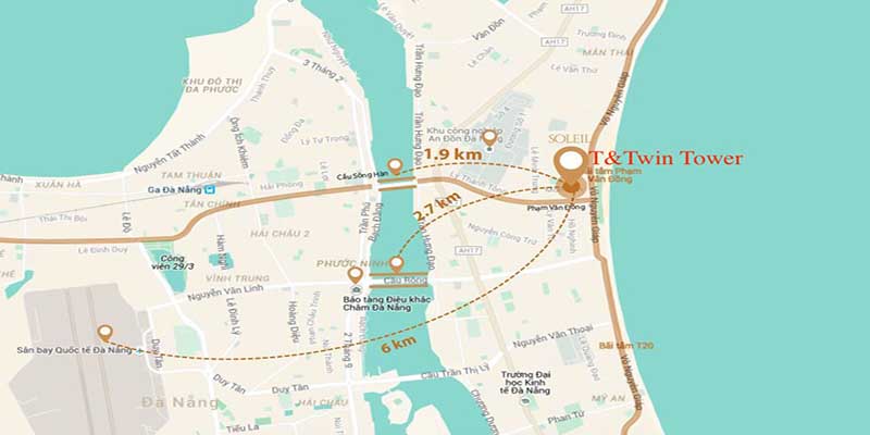 Mặt bằng T&T Twin Towers sở hữu vị trí chiến lược