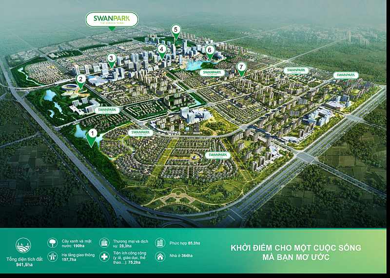 Quy mô rộng lớn của Swan Park Đồng Nai