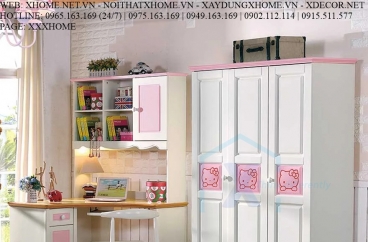 BỘ BÀN GHẾ HỌC SINH BẰNG GỖ CHO BÉ X HOME SÀI GÒN XHOME3502