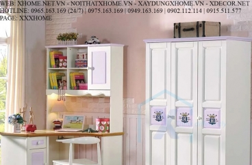BỘ BÀN GHẾ HỌC SINH BẰNG GỖ CHO BÉ X HOME SÀI GÒN XHOME3503