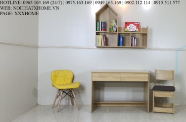 BÀN GHẾ HỌC SINH ĐƠN X HOME KẾT HỢP GIÁ SÁCH TREO TƯỜNG BH6813 2