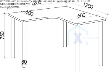 BÀN LÀM VIỆC GỖ X HOME Hà Nội Sài Gòn Hồ Chí Minh XHOME4405