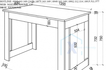 BÀN LÀM VIỆC GỖ X HOME Hà Nội Sài Gòn Hồ Chí Minh XHOME4411